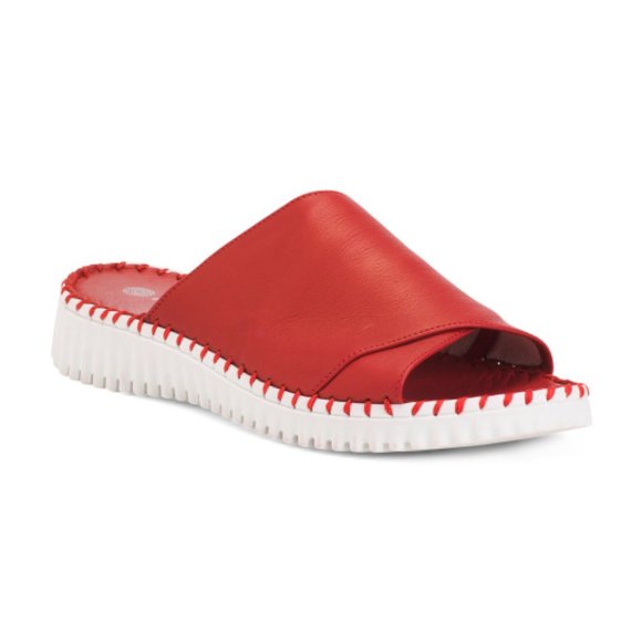 NEW ERIC MICHAEL Made In Italy Leather Gloria Comfort Slides read 362tn - Picture 1 of 2